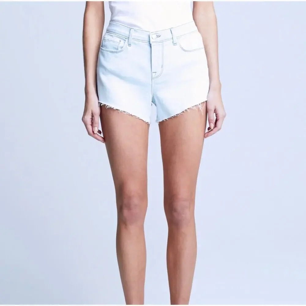 L’Agence Women's Size 26 Audrey Mid Rise Cut Off Denim Shorts